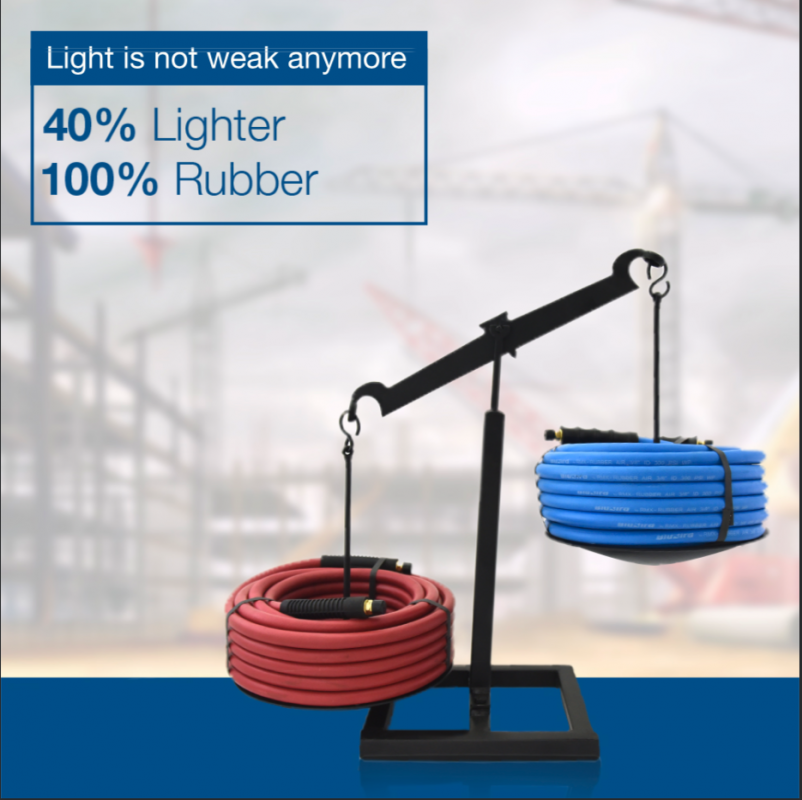 Blubird 3/8" X 10' Rubber Air Hose Assembly 3/8" Male-NPT BB3810