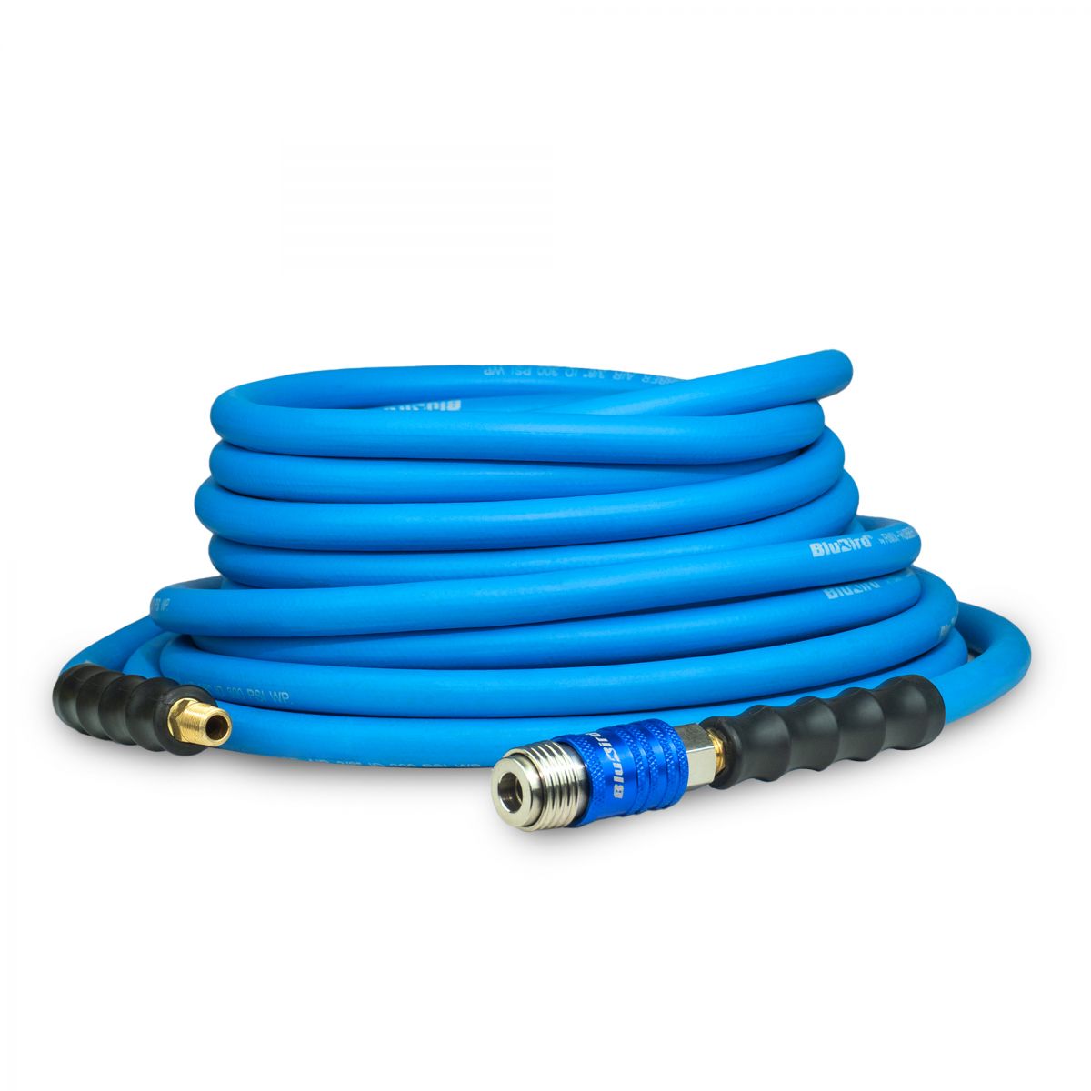 Blubird 3/8" X 50' Rubber Air Hose Assembly 3/8" Male-NPT with Universal 5 in 1 Coupler BB3850-5CP