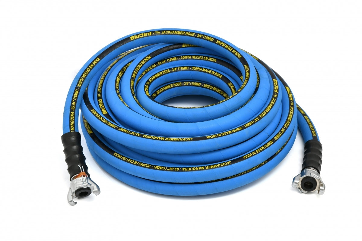 Blubird 3/4" X 50' Pro Rubber Jack Hammer Air Hose Assembly BBPROJH3450