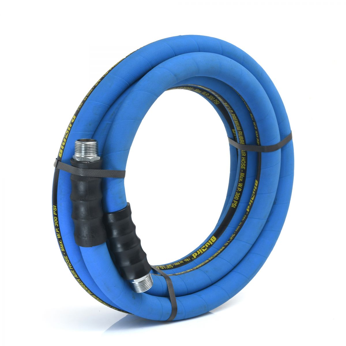 Blubird 3/4" X 15' Pro Rubber Air Hose Assembly 3/4" Male-NPT, 2-Pack BBPRO3415-2PK