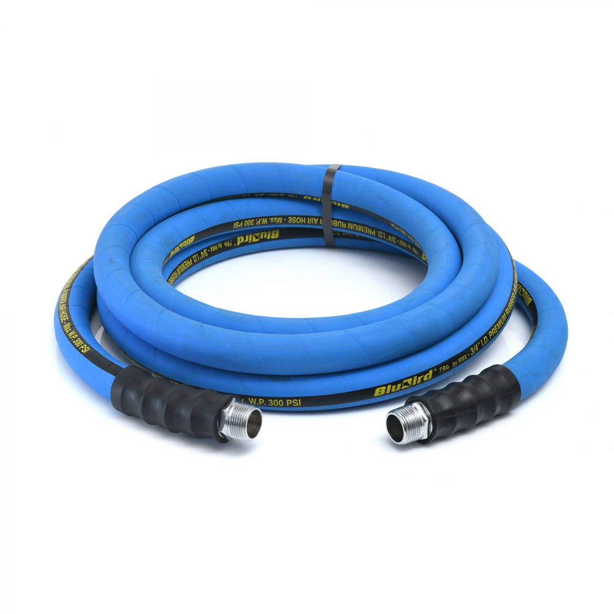 Blubird 3/4" X 15' Pro Rubber Air Hose Assembly 3/4" Male-NPT, 2-Pack BBPRO3415-2PK