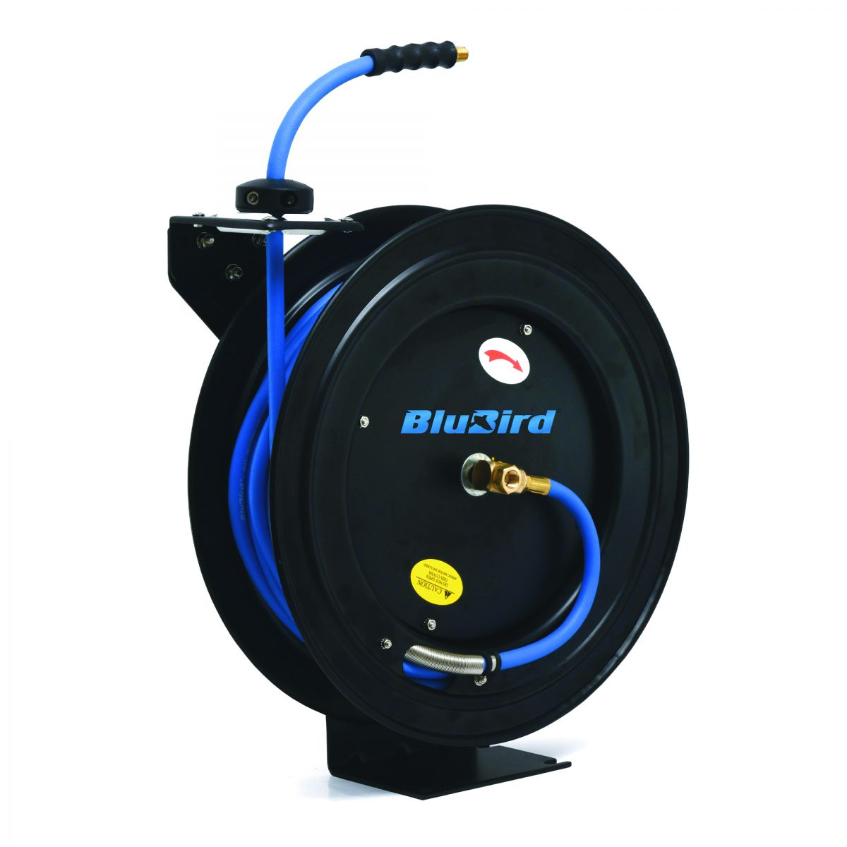 1/2" X 50' Air Hose Single Arm 20 Gauge Retractable Reel w/ 3' Jumper Hose 3/8" Male-NPT