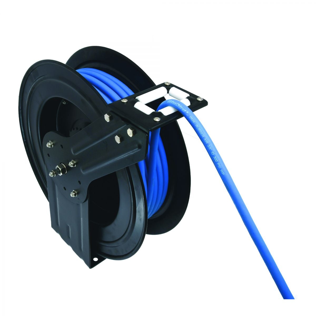 Blubird 1/2" X 50' Air Hose Single Arm 20 Gauge Retractable Reel w/ 3' Jumper Hose 3/8" Male-NPT BBR1250