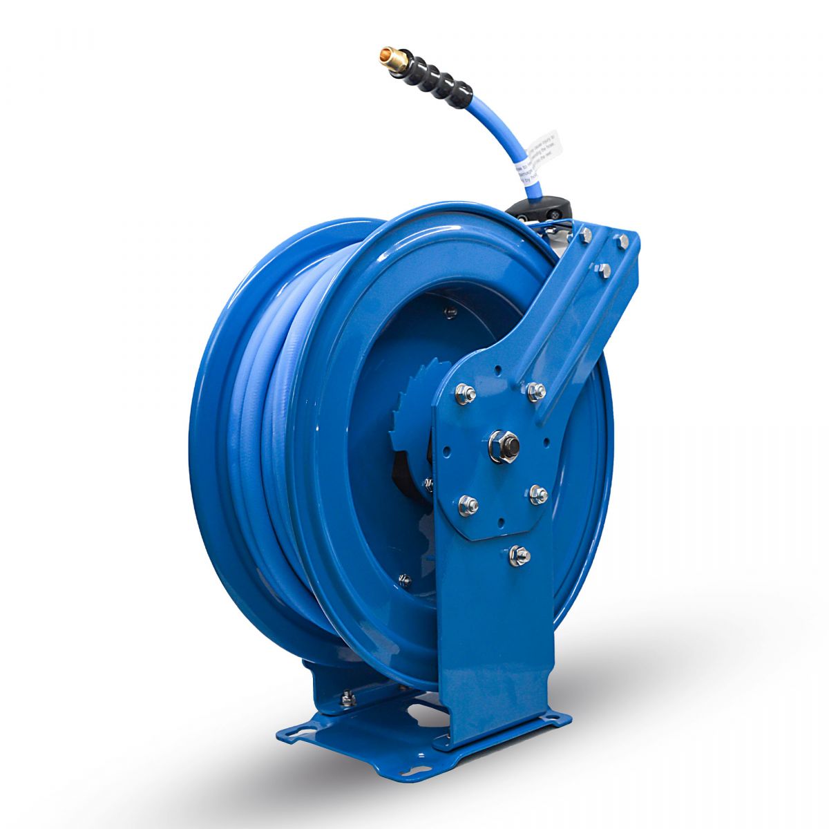 Blubird 1/2" X 50' Air Hose Dual Arm XL 18 Gauge Retractable Reel w/ 3' Jumper Hose 3/8" Male-NPT BBRDA1250