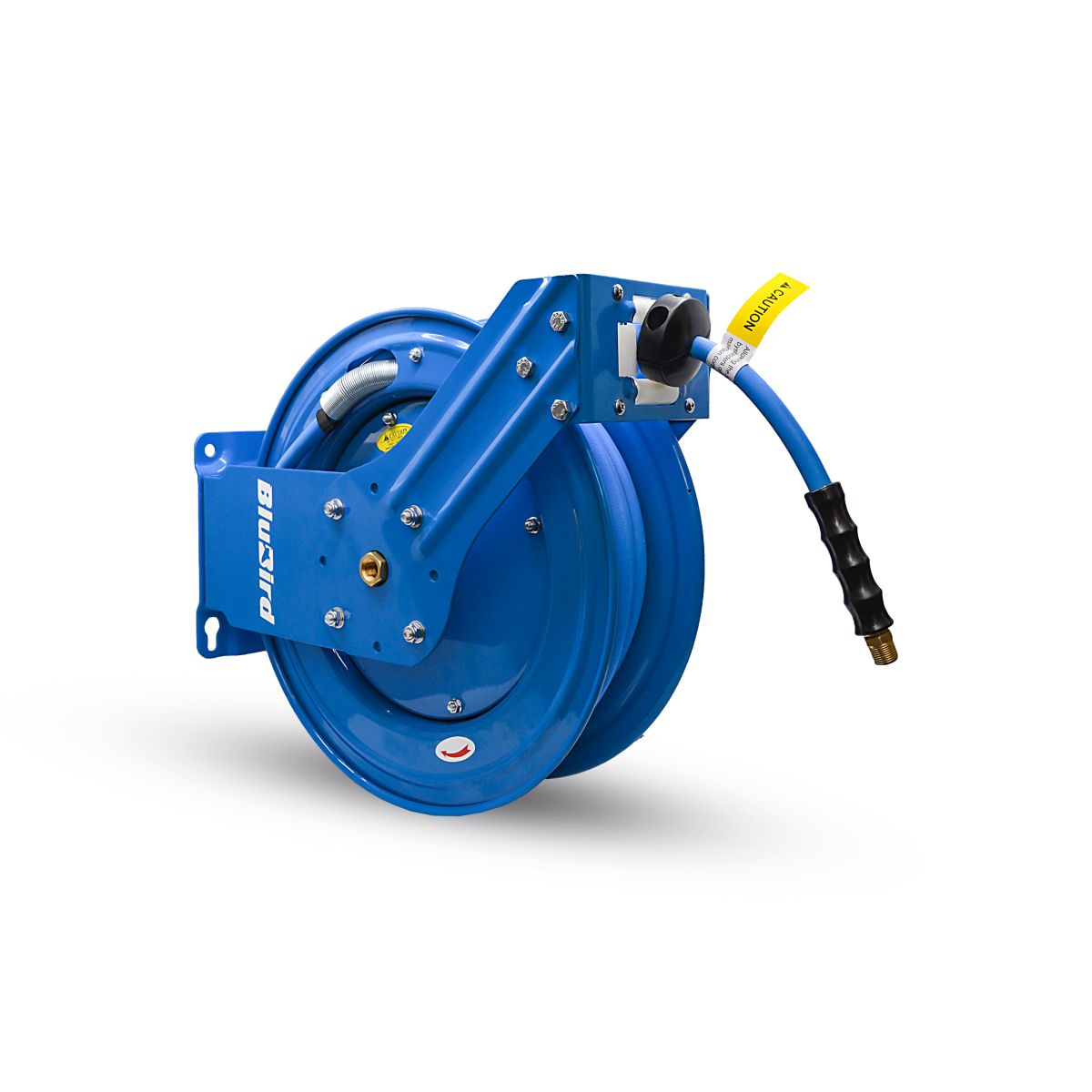 Blubird 3/8" X 50' Air Hose Dual Arm XL 18 Gauge Retractable Reel w/ 3' Jumper Hose 3/8" Male-NPT BBRDA3850