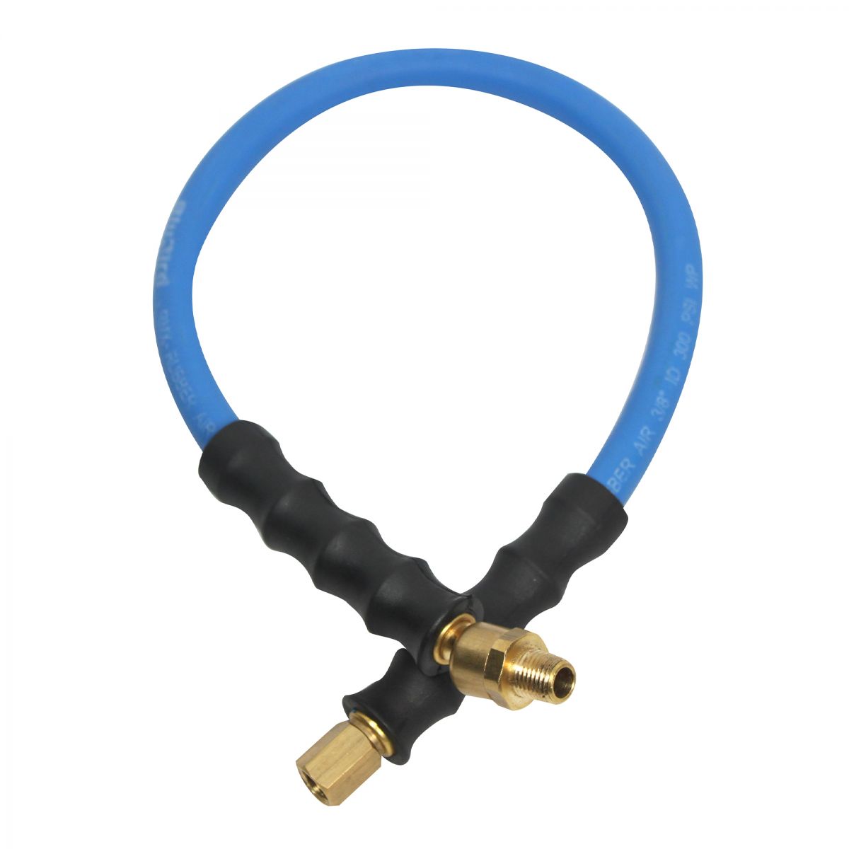 Blubird 3/8" X 5' Rubber Air Hose Whip / Snubber 3/8" Male-NPT, 2-Pack BBSR3805-2PK