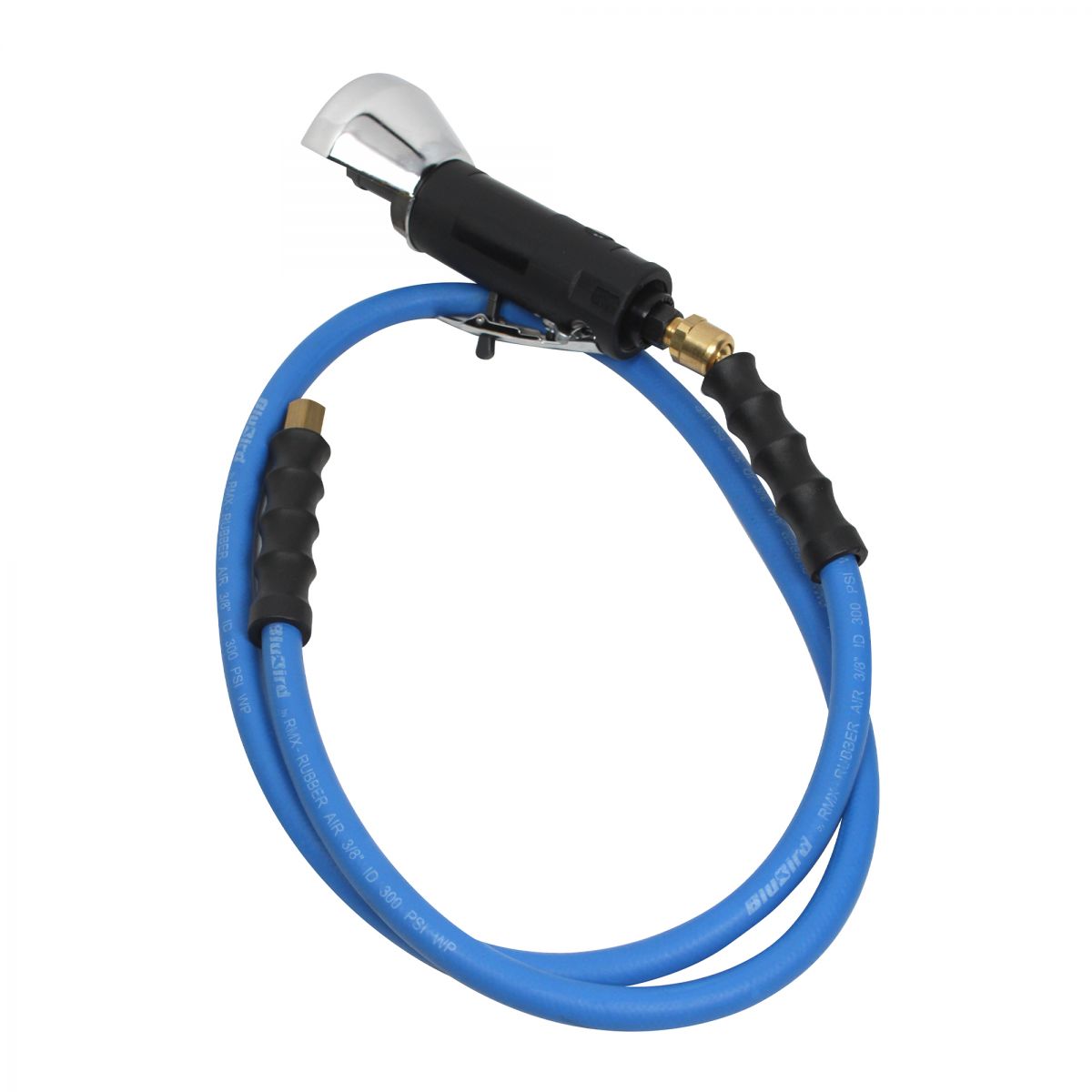 Blubird 3/8" X 5' Rubber Air Hose Whip / Snubber 3/8" Male-NPT, 2-Pack BBSR3805-2PK