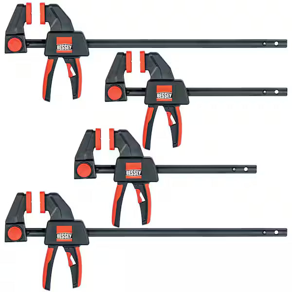 Bessey Tools 4-Piece Trigger Clamp Set with (2) EHKM06 and (2) EHKM12 Clamps RES4PK