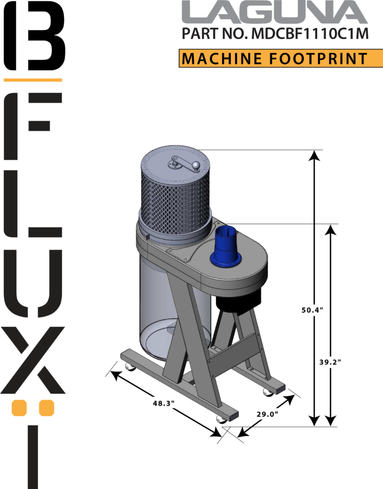 Laguna Tools Dust Collector with Canister, 1 Micron, 1 HP, 110V, B|FLUX MDCBF1110C1M