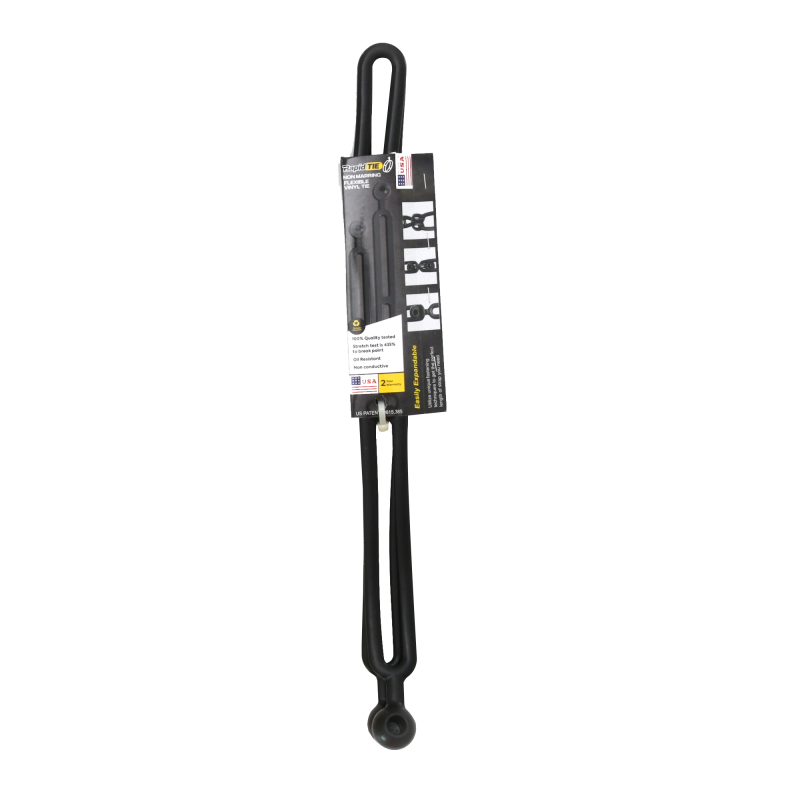 Blubird Rapid Tie 16" Non Marring Adjustable Extendable Strap, Black 2-Pack BBRT01-BK