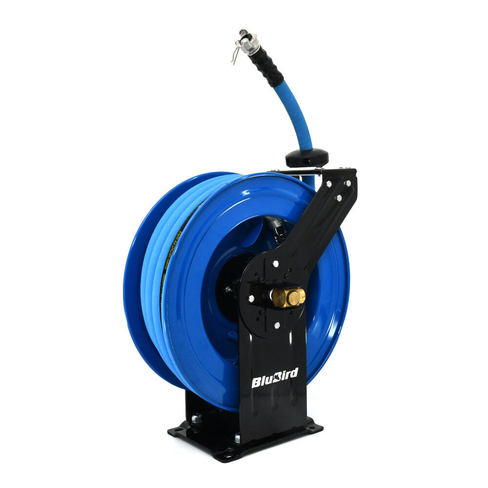 Blubird 3/4 in. x 50 ft. Rubber Jack Hammer Hose Dual Arm Reel BBJHRDA3450