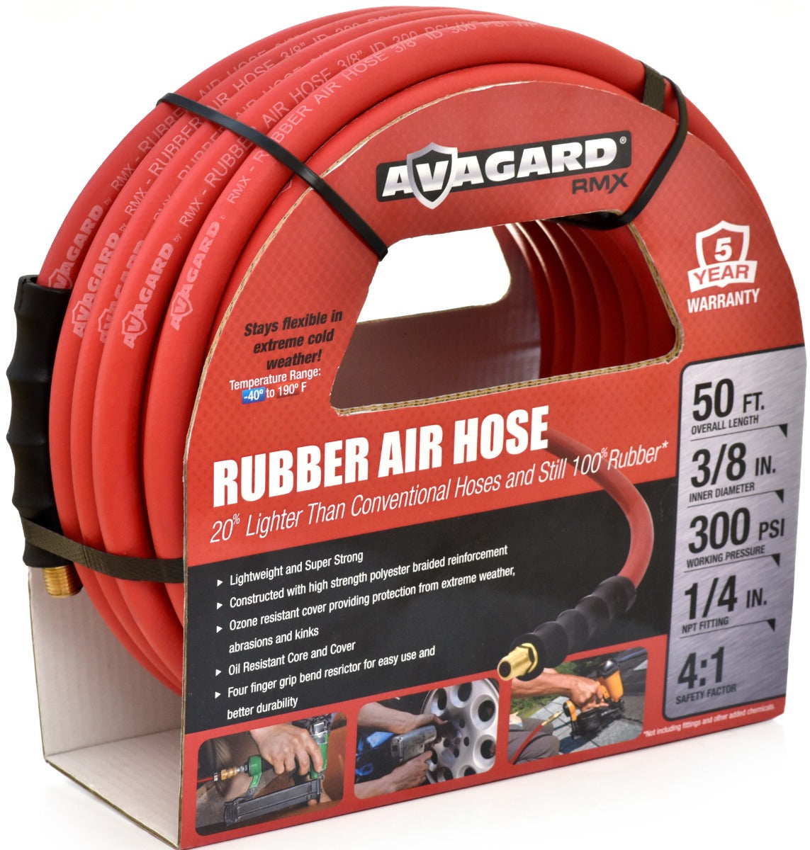 Blubird Avagard 3/8 in. X 50 ft. Rubber Air Hose AVG3850