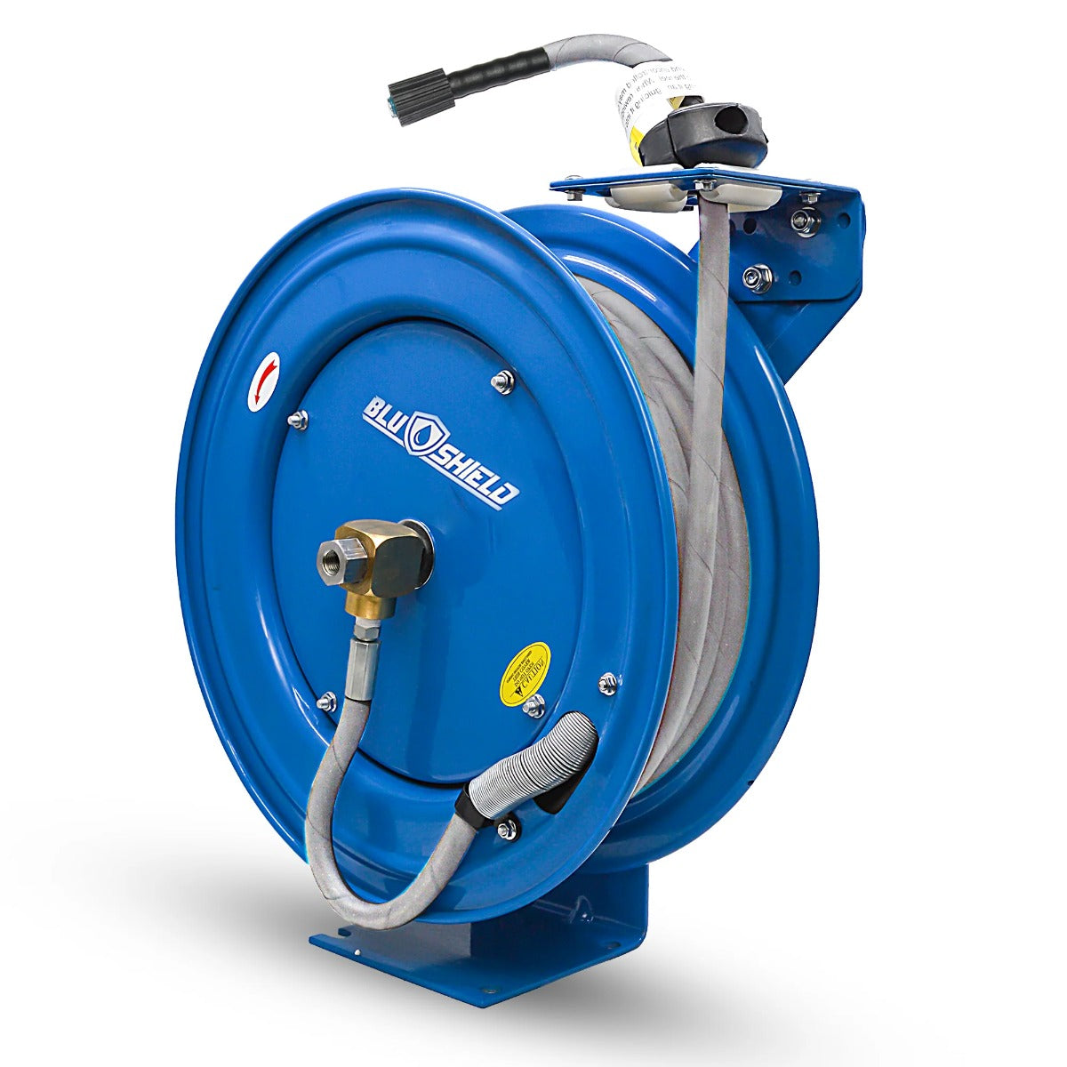 Blubird Blu Shield 1/4" X 50' Pressure Washing Heavy Duty 18 Gauge Hose Reel with 6' Lead-in-Hose M22 Connection PWRHD1450-NM