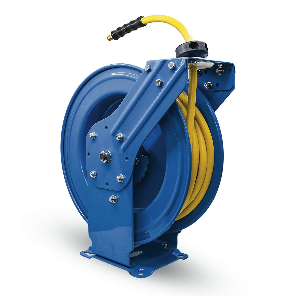 Blubird OilShield 1/2" X 50' Air Hose Dual Arm XL 18 Gauge Retractable Reel w/ 3' Jumper Hose 3/8" Male-NPT OSRDA1250