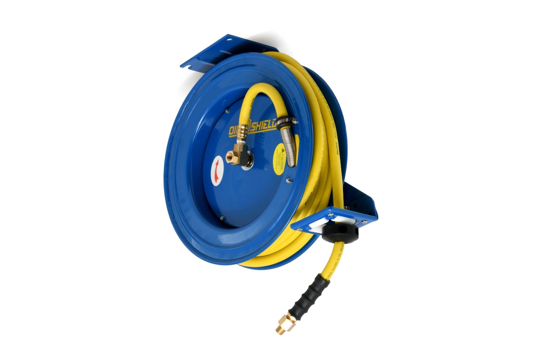 Blubird OilShield 1/2 in. x 50 ft. Rubber Air Hose Heavy Duty Single Arm Reel OSRHD1250