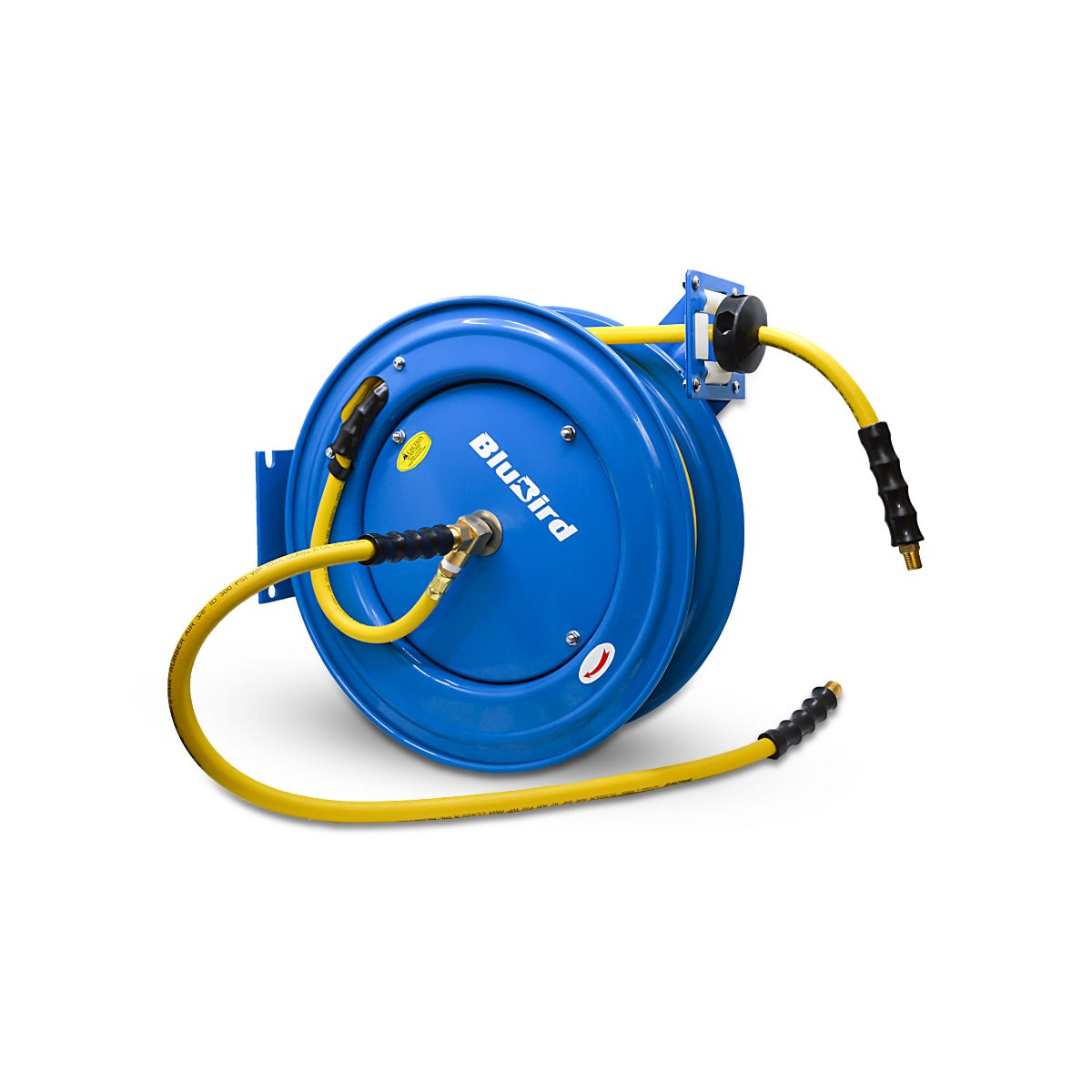 BluBird OilShield 3/8 in. x 75 ft. Rubber Air Hose Heavy Duty Single Arm Reel