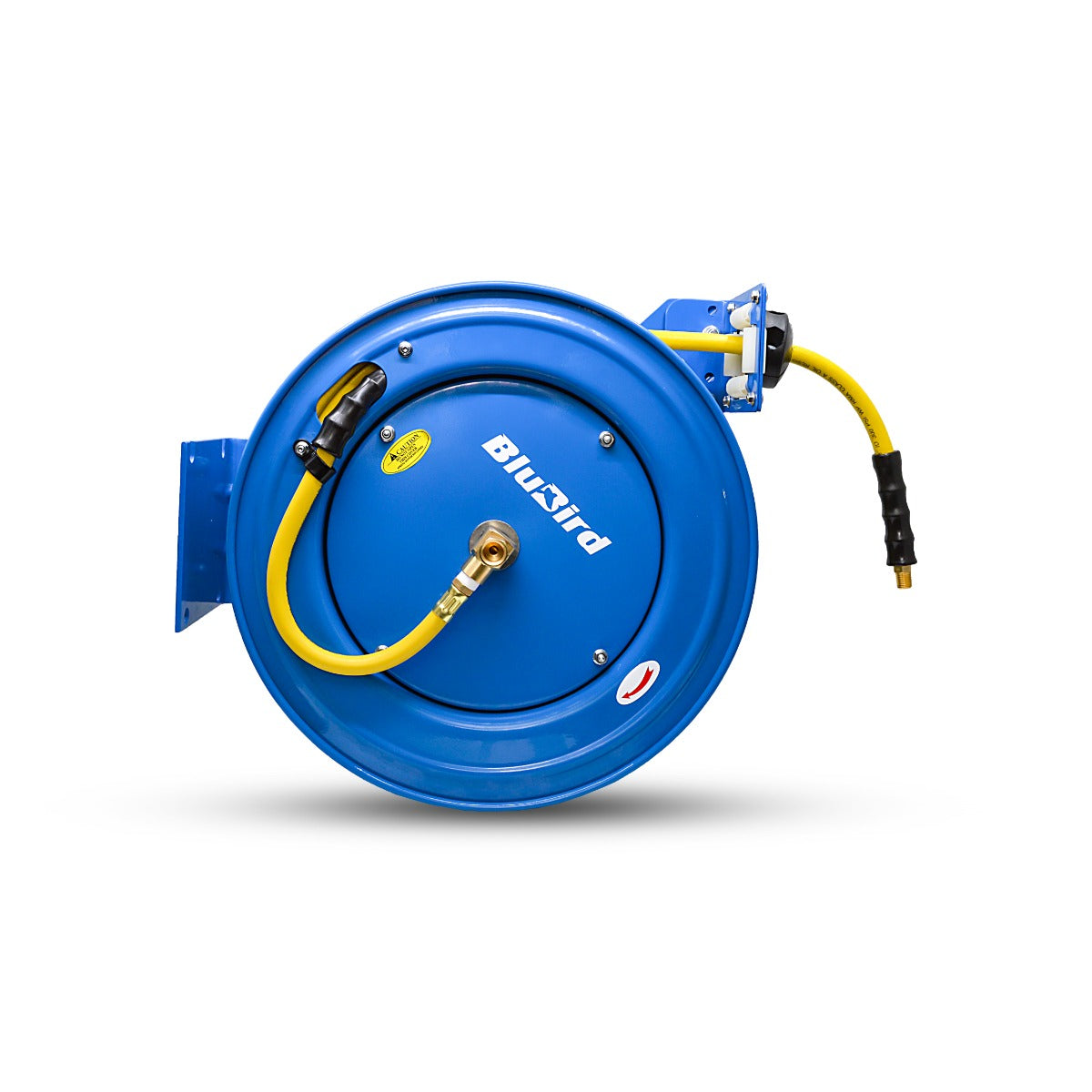 Blubird OilShield 3/8" X 75' Air Hose Single Arm 18 Gauge Retractable Reel w/ 3' Jumper Hose 3/8" Male-NPT OSRHD3875