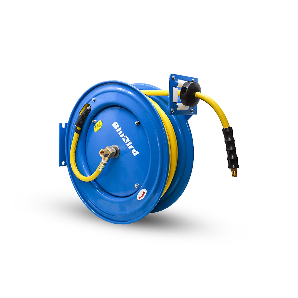 BluBird OilShield 3/8 in. x 75 ft. Rubber Air Hose Heavy Duty Single Arm Reel