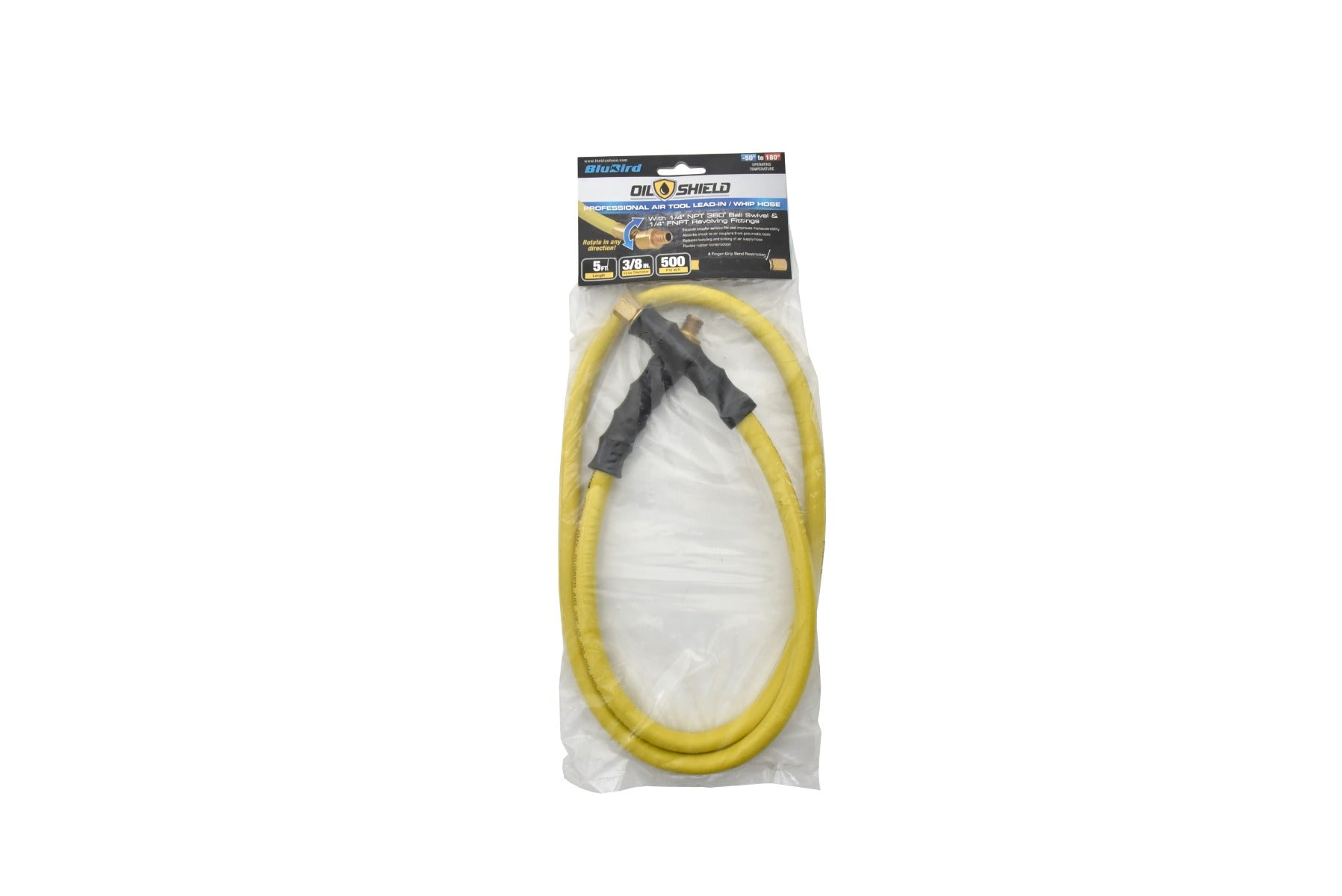 Blubird OilShield 3/8 in. x 5 ft. Rubber Whip / Snubber Air Hose OSSR3805