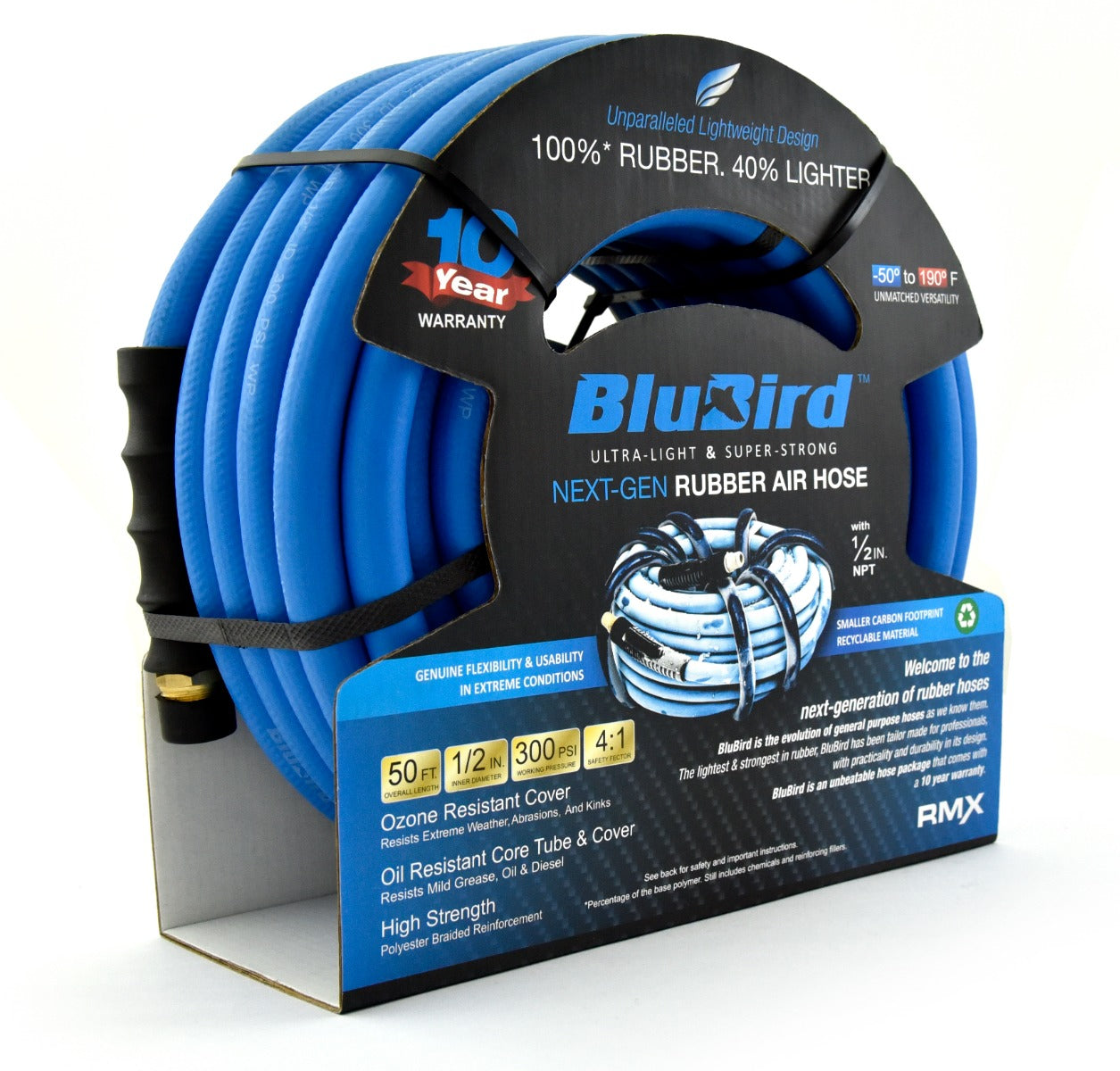 BluBird 1/2 in. x 50 ft. Rubber Air Hose