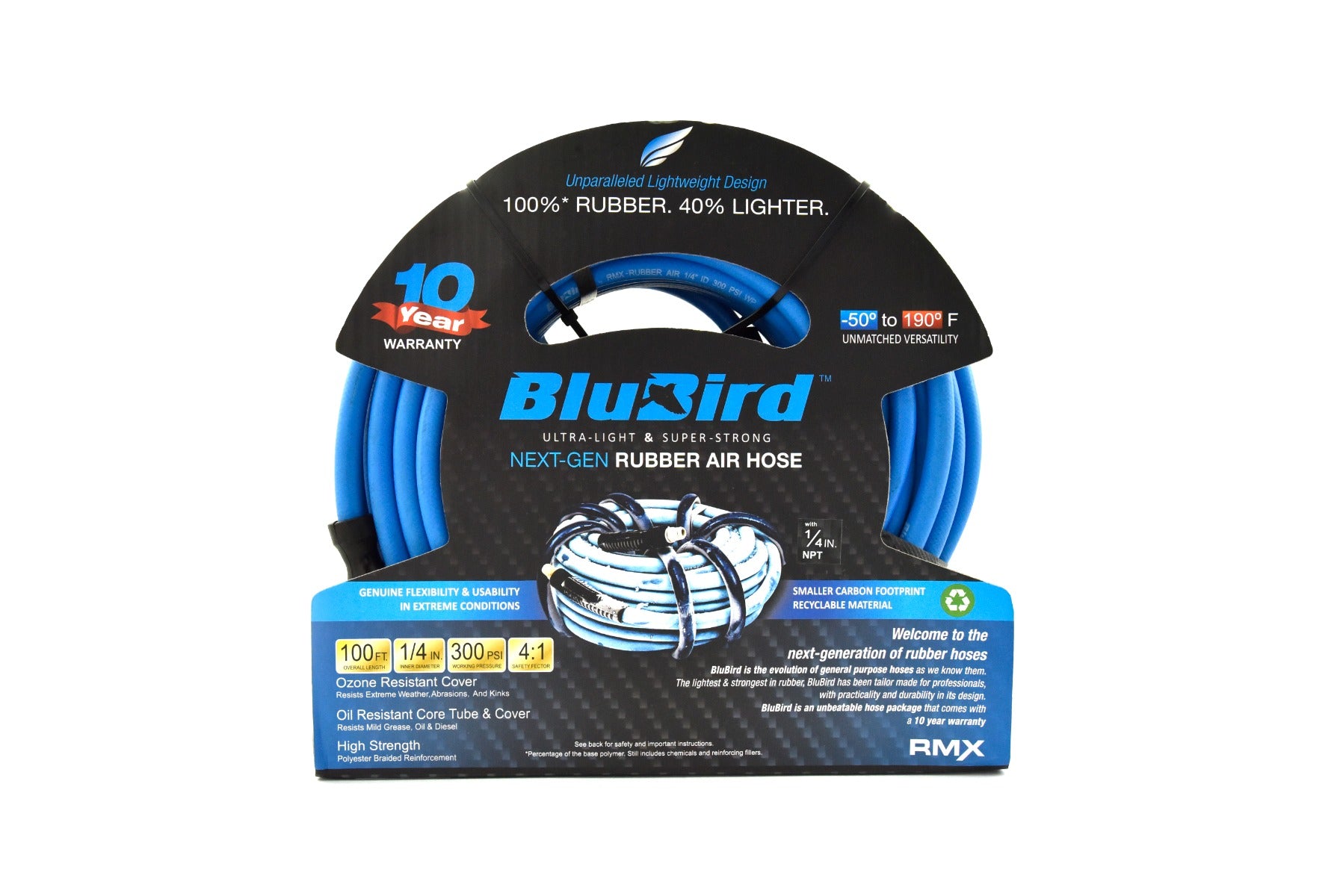 BluBird 1/4 in. x 100 ft. Rubber Air Hose