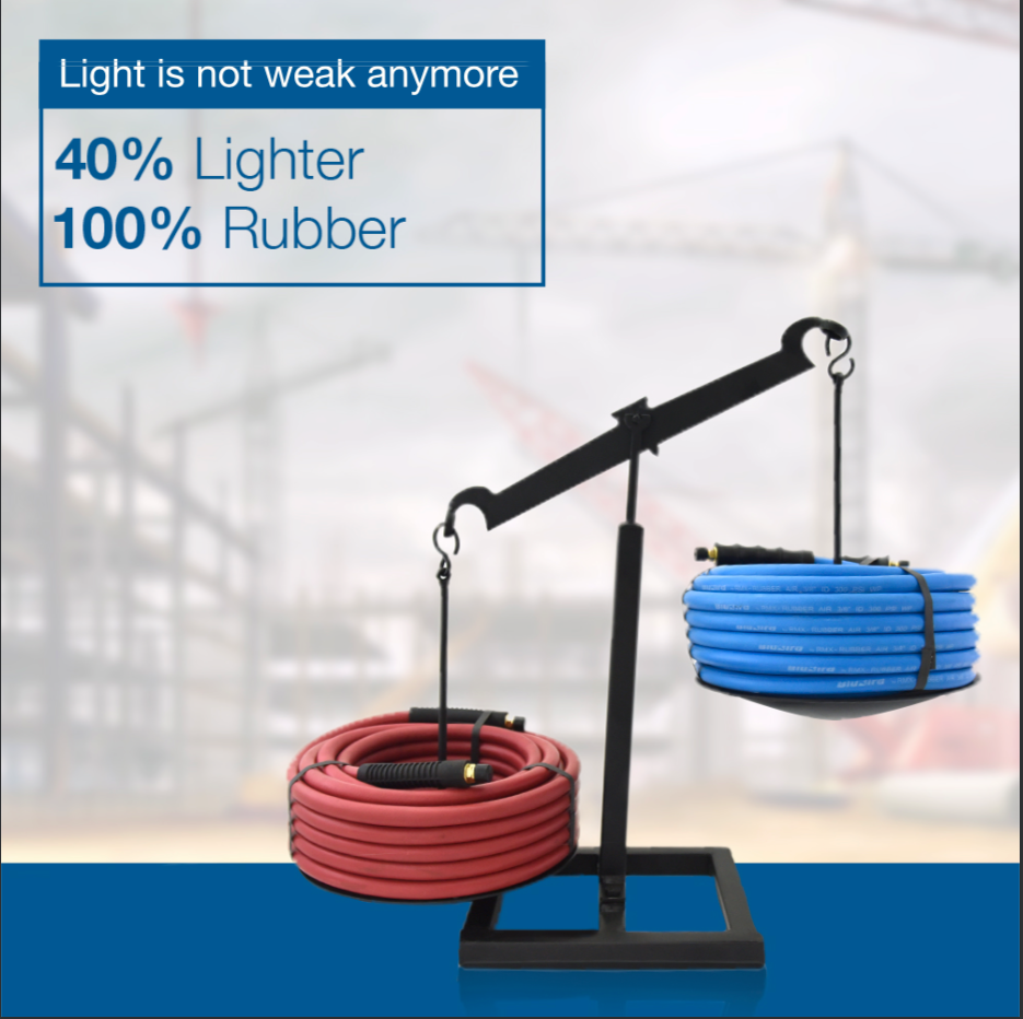 Blubird 1/4" X 50' Rubber Air Hose Assembly 1/4" Male-NPT BB1450