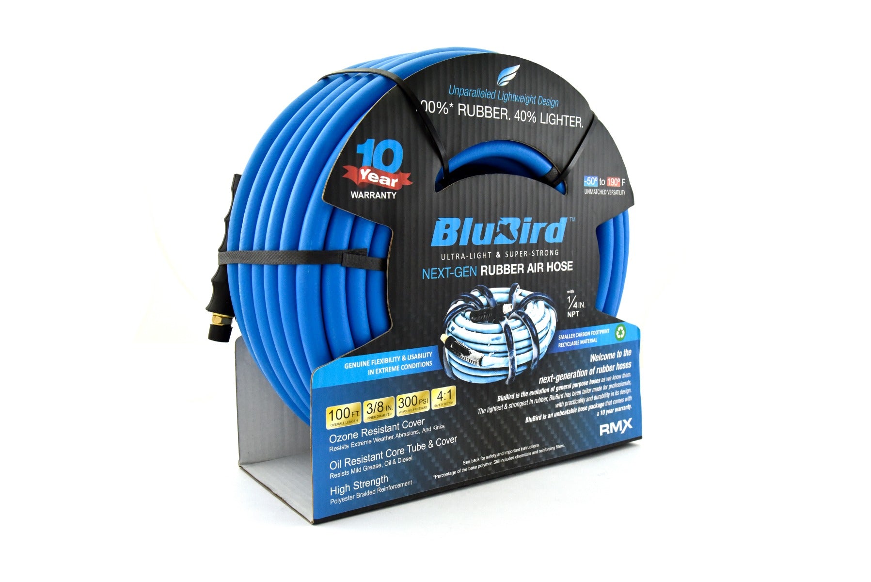 BluBird 3/8 in. x 100 ft. Rubber Air Hose