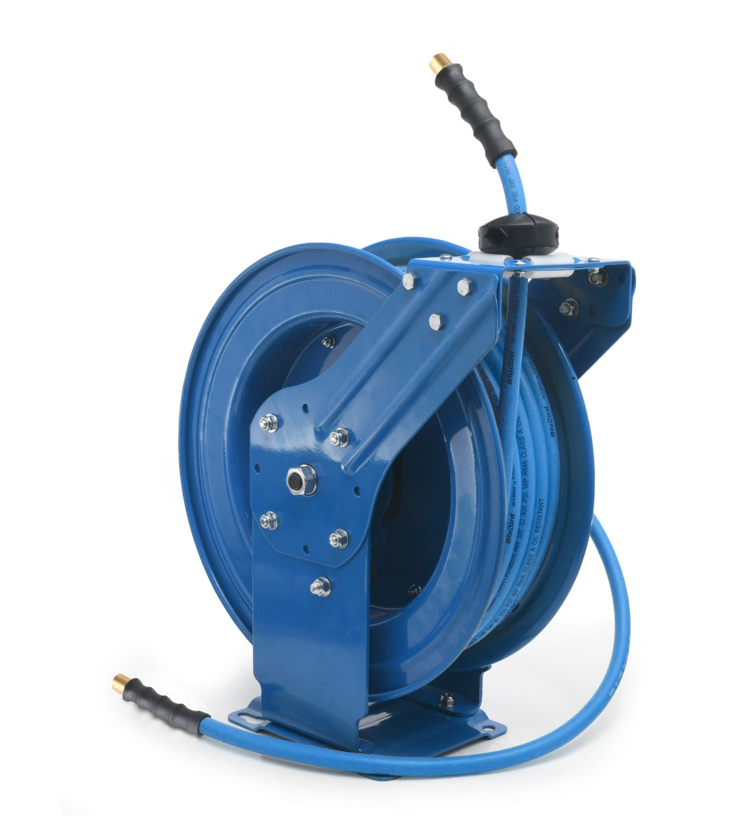 Blubird 1/2" X 50' Air Hose Dual Arm XL 18 Gauge Retractable Reel w/ 3' Jumper Hose 3/8" Male-NPT BBRDA1250
