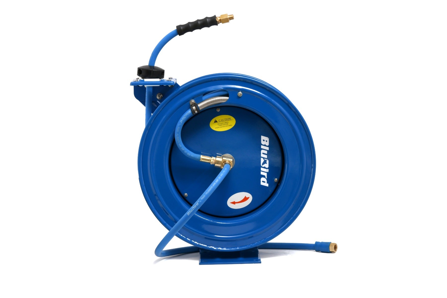 BluBird 3/8 in. x 75 ft. Rubber Air Hose Heavy Duty Single Arm Reel