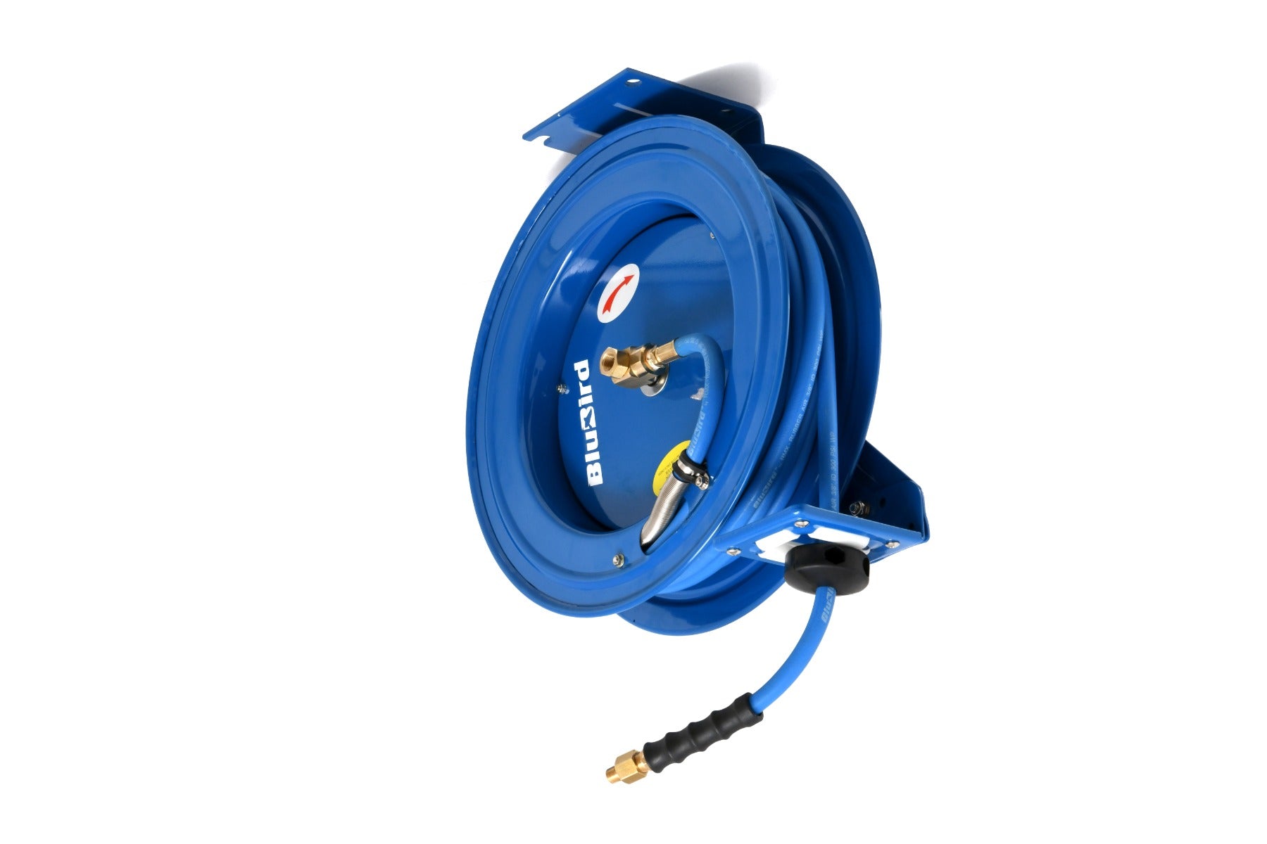 BluBird 3/8 in. x 75 ft. Rubber Air Hose Heavy Duty Single Arm Reel