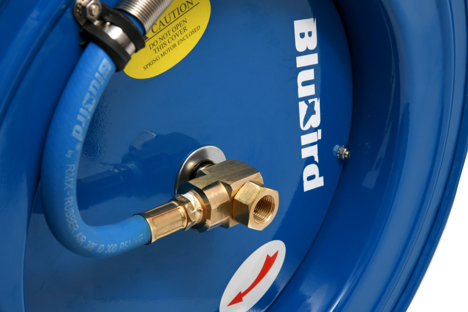 Blubird 3/8" X 75' Air Hose Single Arm 18 Gauge Retractable Reel w/ 3' Jumper Hose 3/8" Male-NPT BBRHD3875