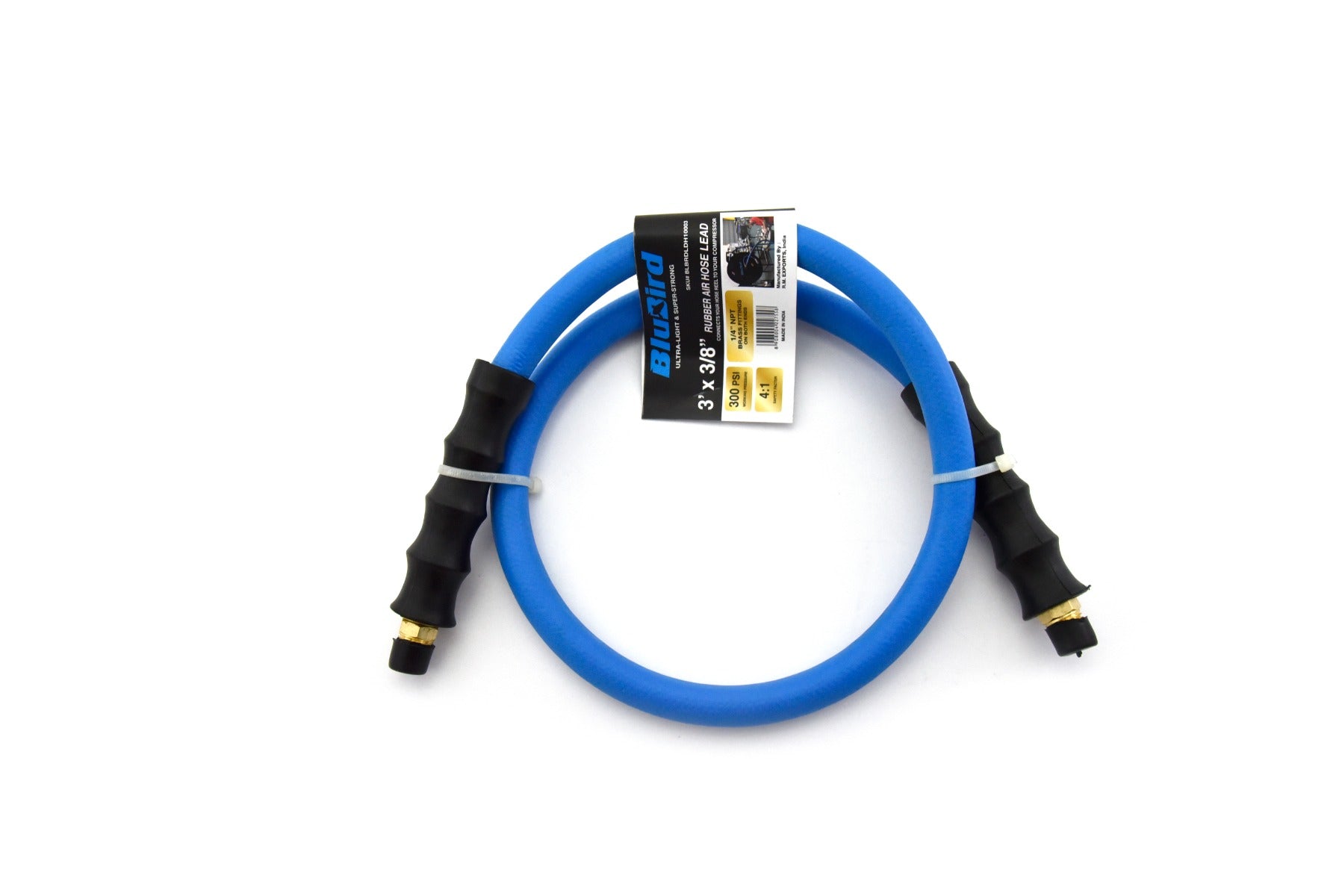 Blubird 3/8 in. x 3 ft. Rubber Lead In Air Hose BBLD3803