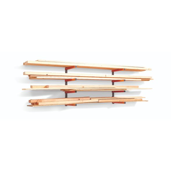Bora 4-Level Lumber Storage Rack, Orange and Gray PBR-0410