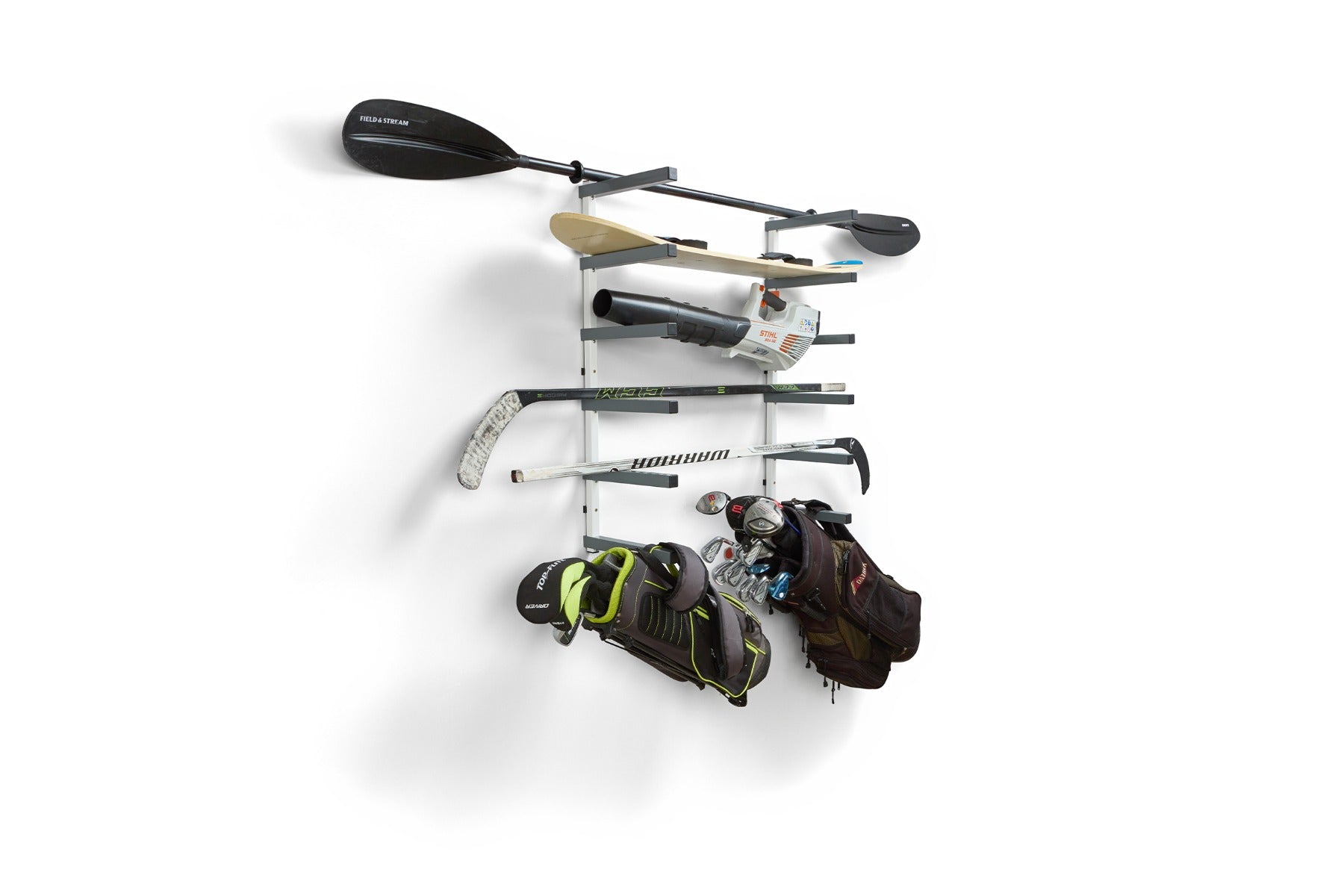 Bora 6-Level Lumber Storage Rack, White and Gray PBR-0620