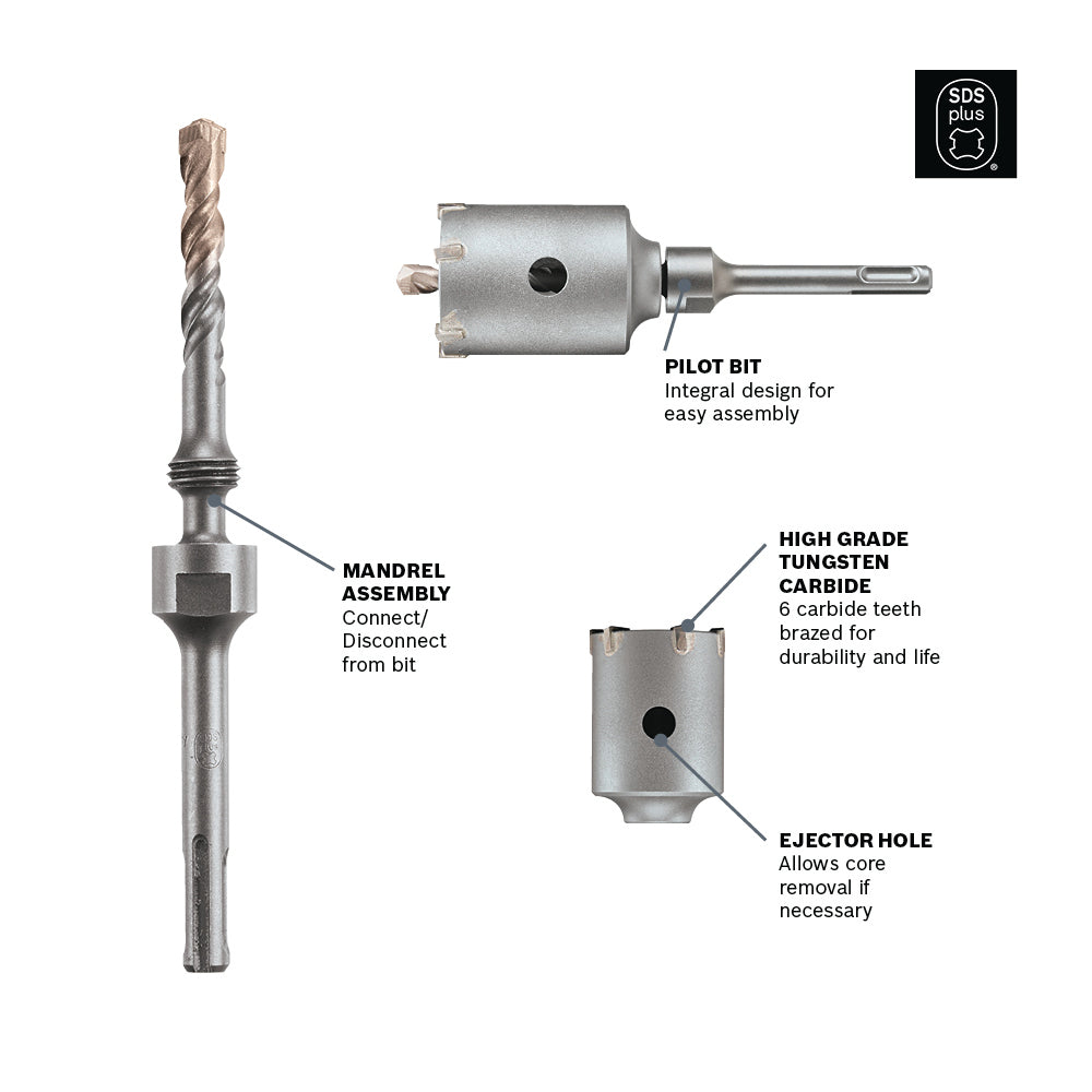 Bosch 3-3/16" SDSplus Speedcore Thin-wall Core Bit T3918SC