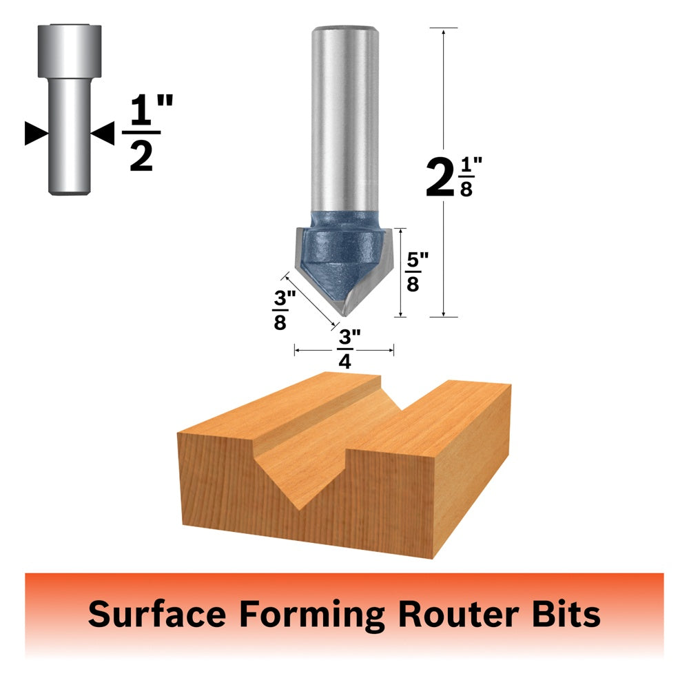 Bosch 90 x 3/4 in. Carbide Tipped V-Groove Bit