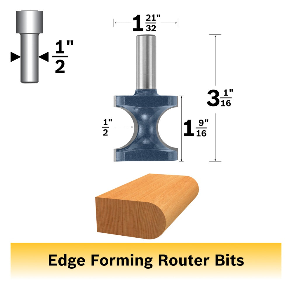 Bosch 1/2 x 1-9/16 in. Carbide Tipped Bullnose Bit