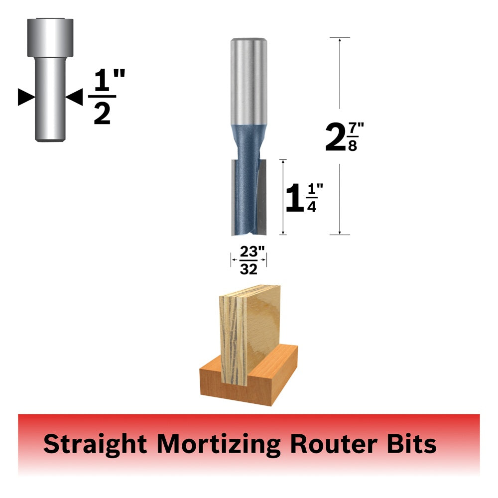 Bosch 23/32 x 1-1/4 in. Carbide Tipped Plywood Mortising Bit
