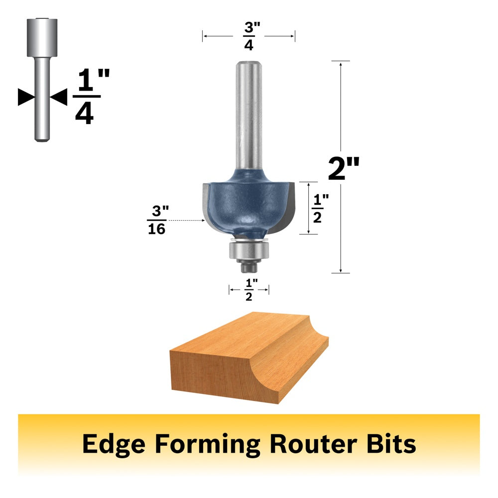 Bosch 3/16 x 1/2 in. Carbide Tipped Cove Bit