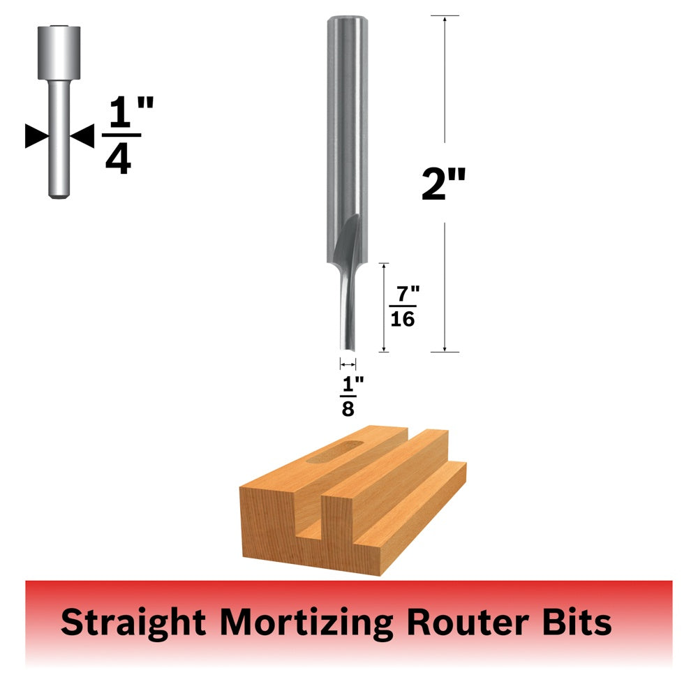 Bosch 1/8 x 7/16 in. Solid Carbide Single-Flute Straight Router Bit