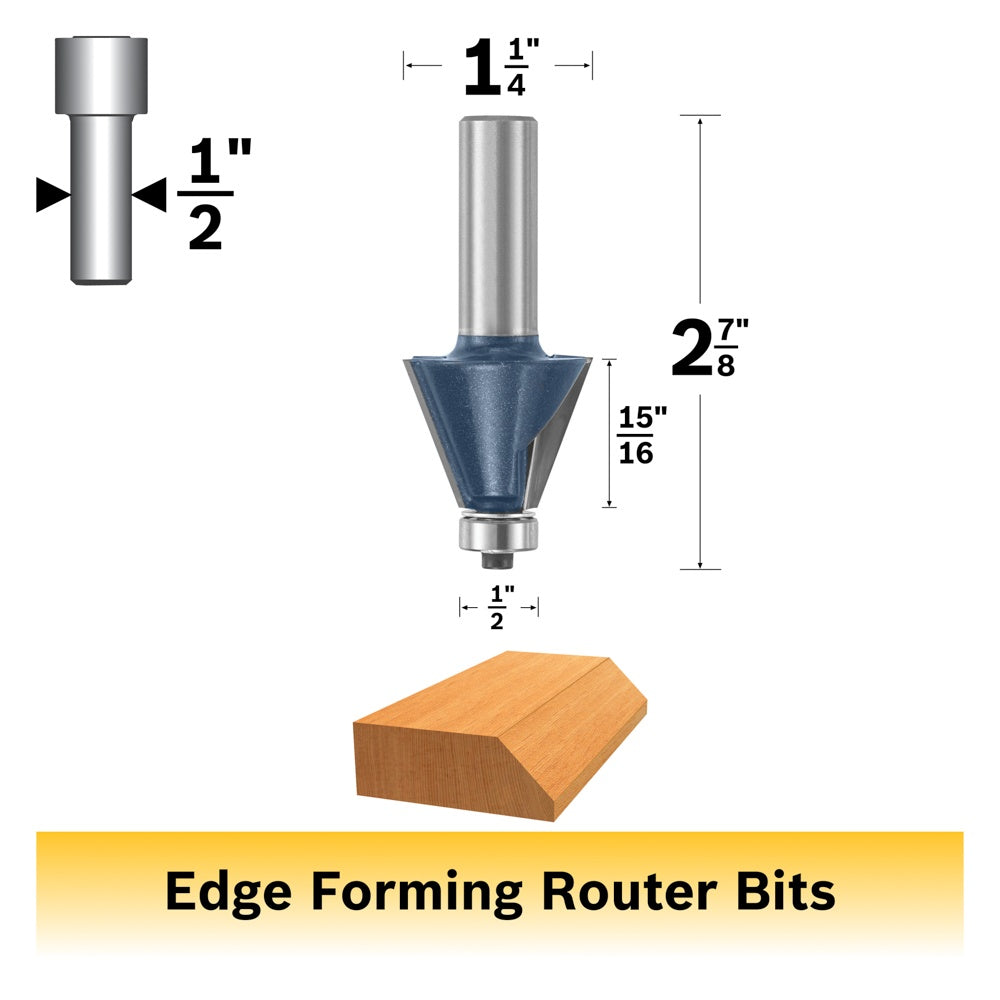 Bosch 1-9/32 x 22.5 Carbide Tip Chamfer Bit 85299M