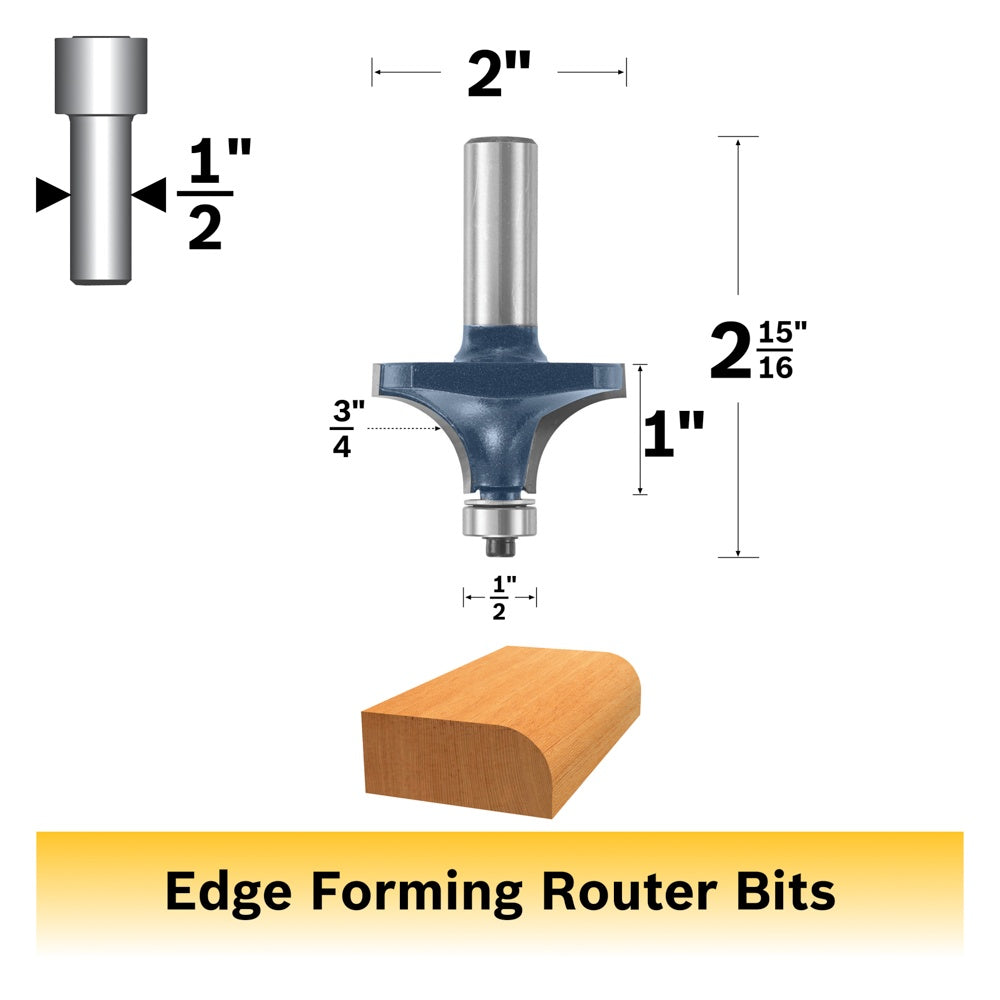 Bosch 3/4 x 1 in. Carbide Tipped Roundover Bit