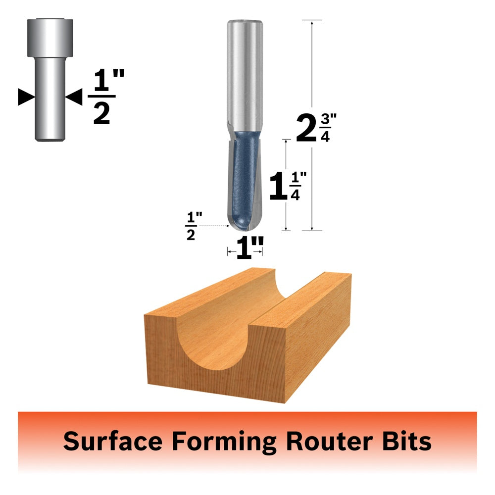 Bosch 1/2 x 1 in. Carbide Tipped Extended Round Nose Bit