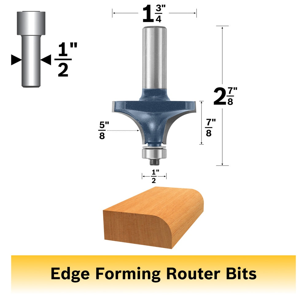 Bosch 5/8 x 7/8" Carbide Tip Roundover Bit 85596M