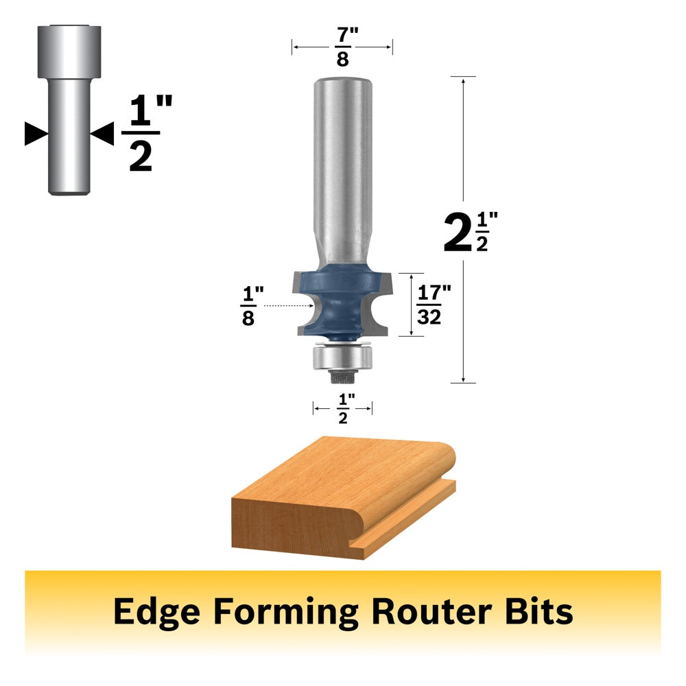 Bosch 1/8 x 17/32 in. Carbide Tipped Edge Beading Bit