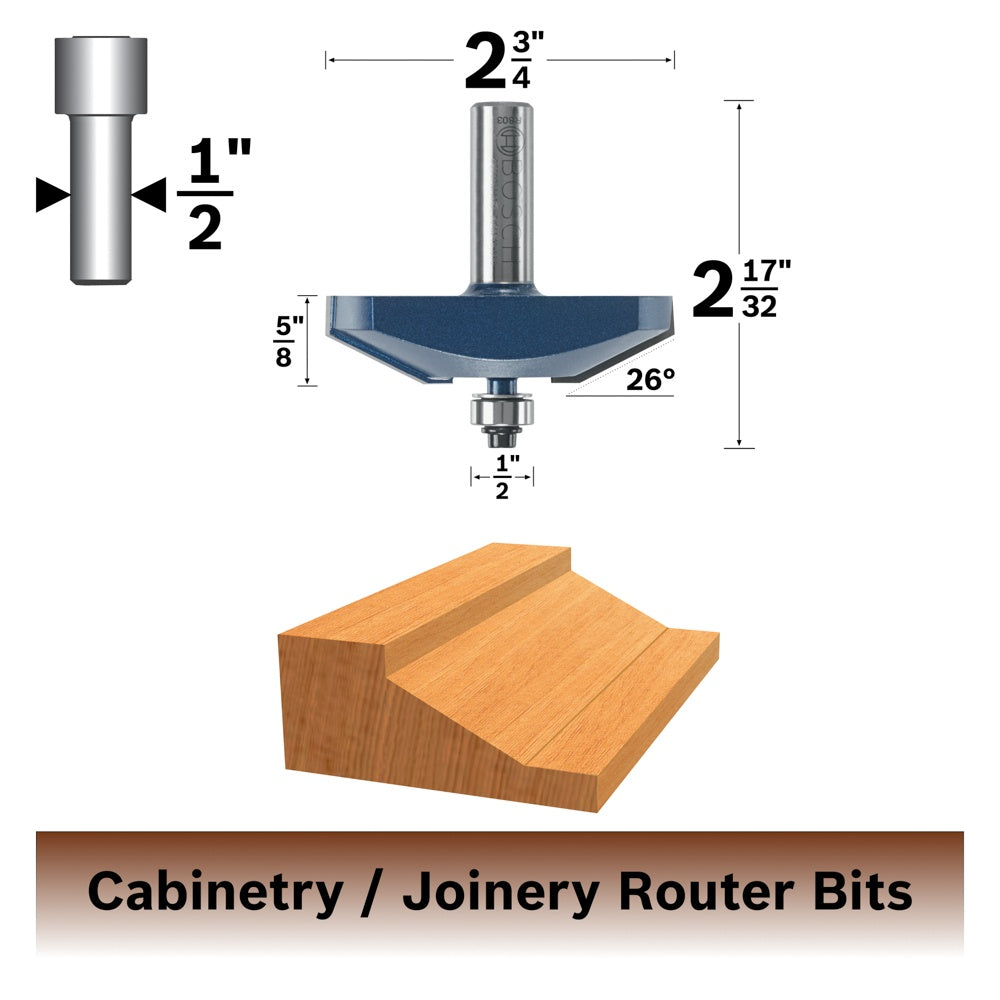 Bosch 2-3/4 x 5/8 in. Carbide-Tipped Traditional Raised Panel Router Bit