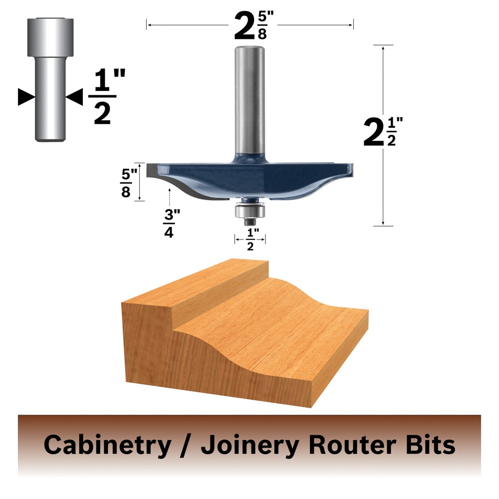 Bosch 2-1/2 x 5/8 in. Carbide Tipped Ogee Raised Panel Bit