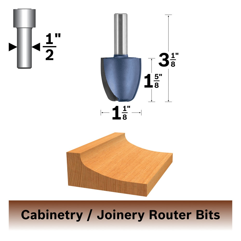 Bosch 1-1/8 x 1-5/8 in. Carbide Tipped Cove Vertical Raised Panel Bit