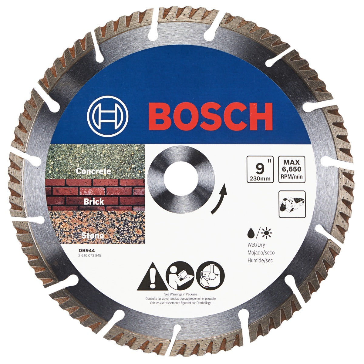 Bosch 9" Premium Turbo Segmented Diamond Wheel for Precise Cuts DB944