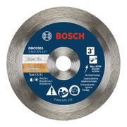 Bosch 3" Continuous Rim Diamond Wheel for Precise Cuts DBC0301